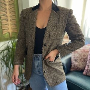 VTG 90s Limited Herringbone Black Blazer